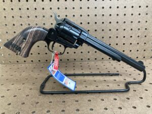 Heritage Rough Rider 22 LR/ 22 WMR 6.5" Revolver Blued Wood Grips NRA